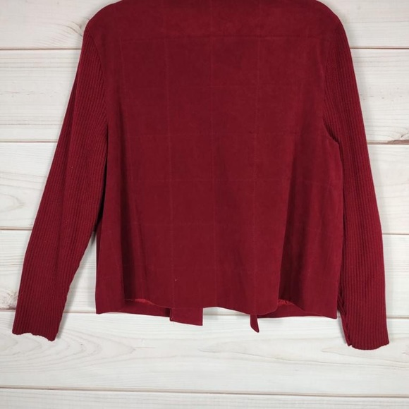 Talbots Sz.10 Jacket Woman’s Red Button Up Long Sleeves Are Wool Blend - Picture 8 of 8